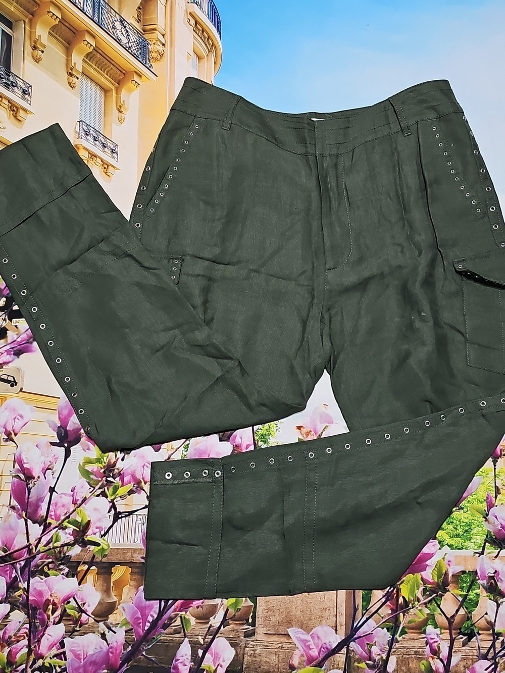 Derek Lam 10 Crosby Green High Waisted Pants Size 8‎
